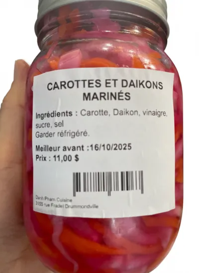 Daikon et carottes marinés - grand pot