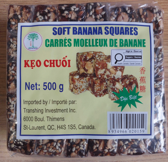 Soft banana squares